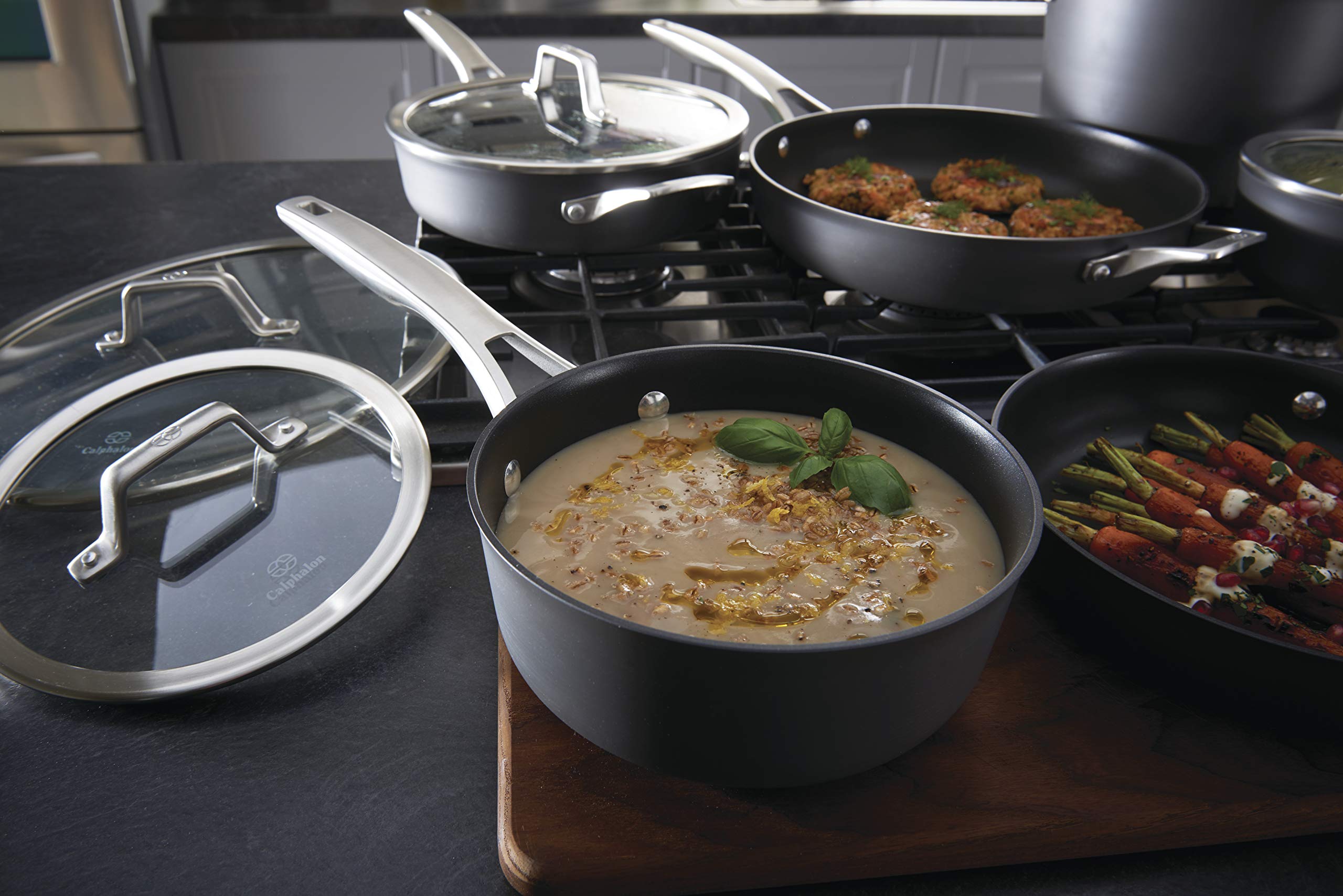 Calphalon 11-Piece Pots and Pans Set, Nonstick Kitchen Cookware with Stay-Cool Handles, Dishwasher and Metal Utensil Safe, Black - Image 11