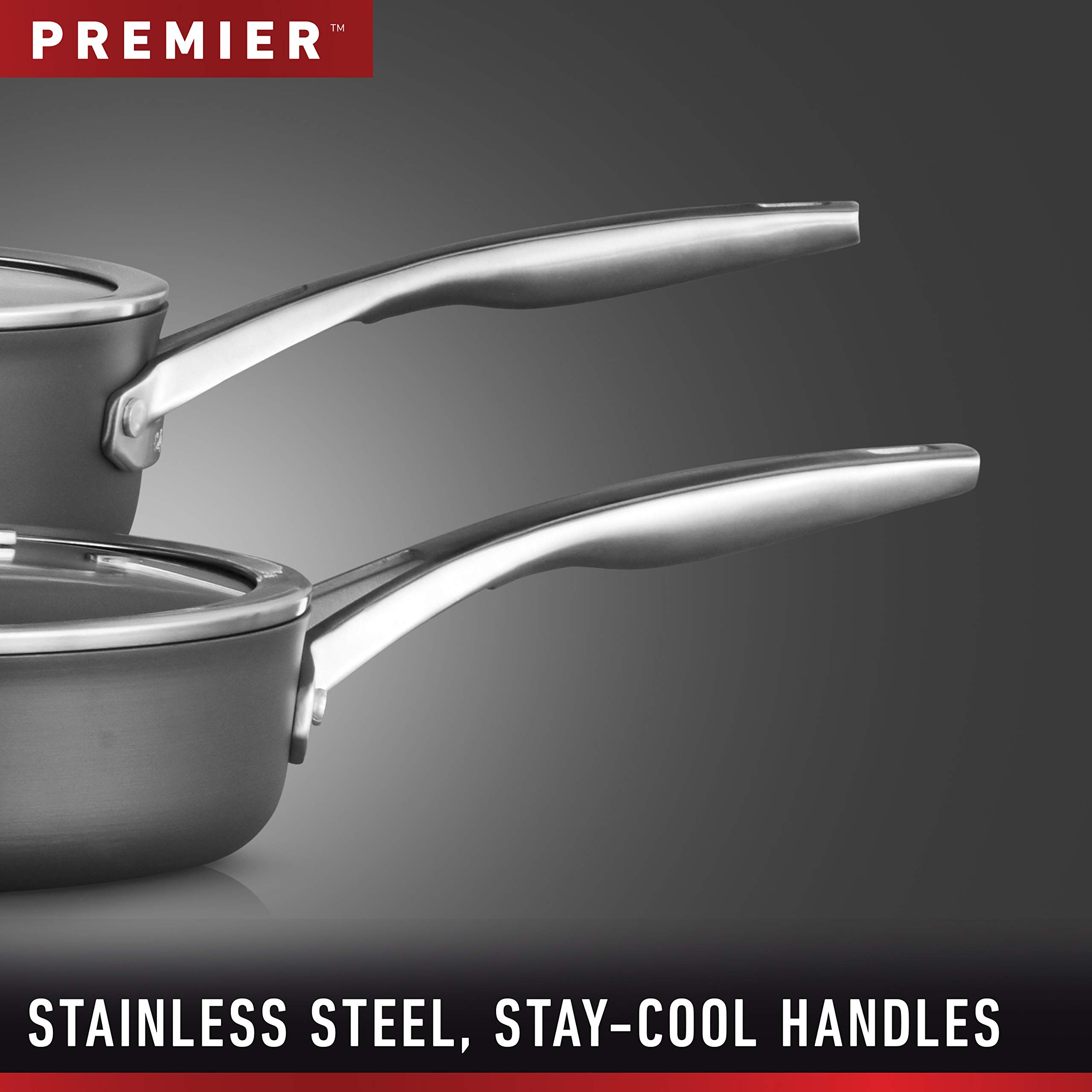 Calphalon 11-Piece Pots and Pans Set, Nonstick Kitchen Cookware with Stay-Cool Handles, Dishwasher and Metal Utensil Safe, Black - Image 4