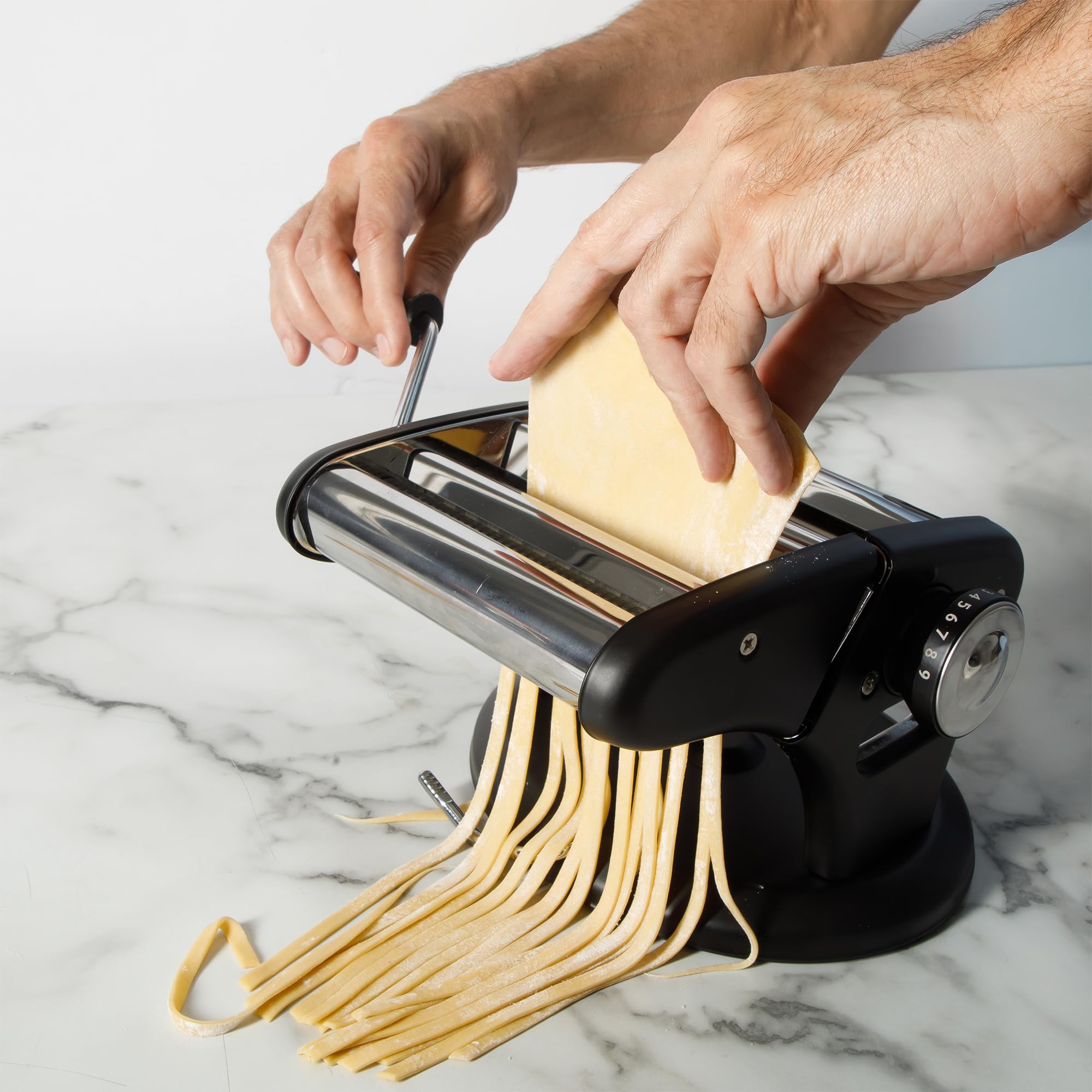 Calphalon Aero Heavy Duty Manual Pasta Maker Machine Noodle Maker w/Rollers & Cutters - Spaghetti, Fettuccini, Lasagna or Dumpling Skin - Image 8