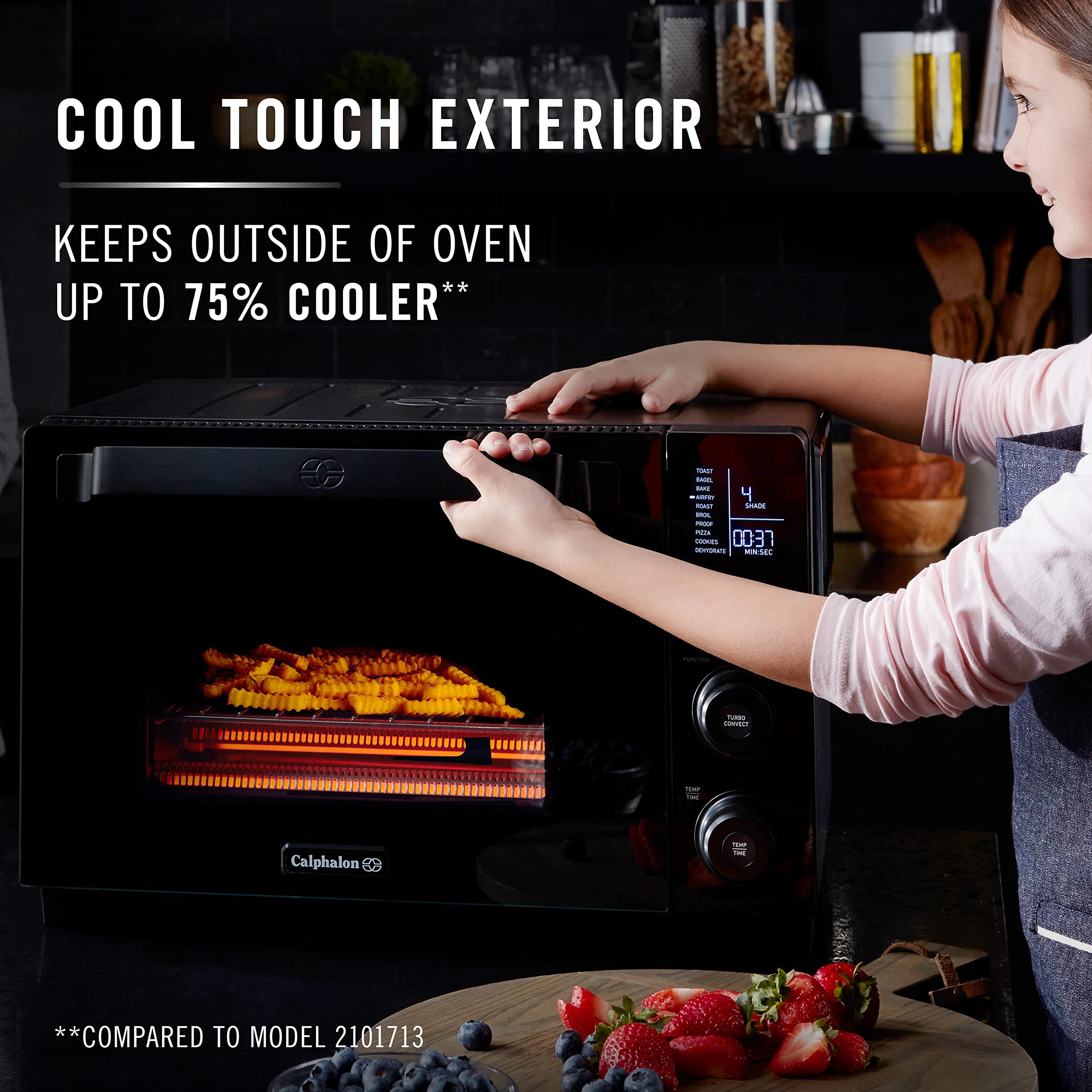Calphalon Air Fryer Oven, 11-in-1 Toaster Oven Air Fryer Combo, Cool Touch Exterior, 26.4 QT/25 L, Fits 12" Pizza, Stainless Steel - Image 4
