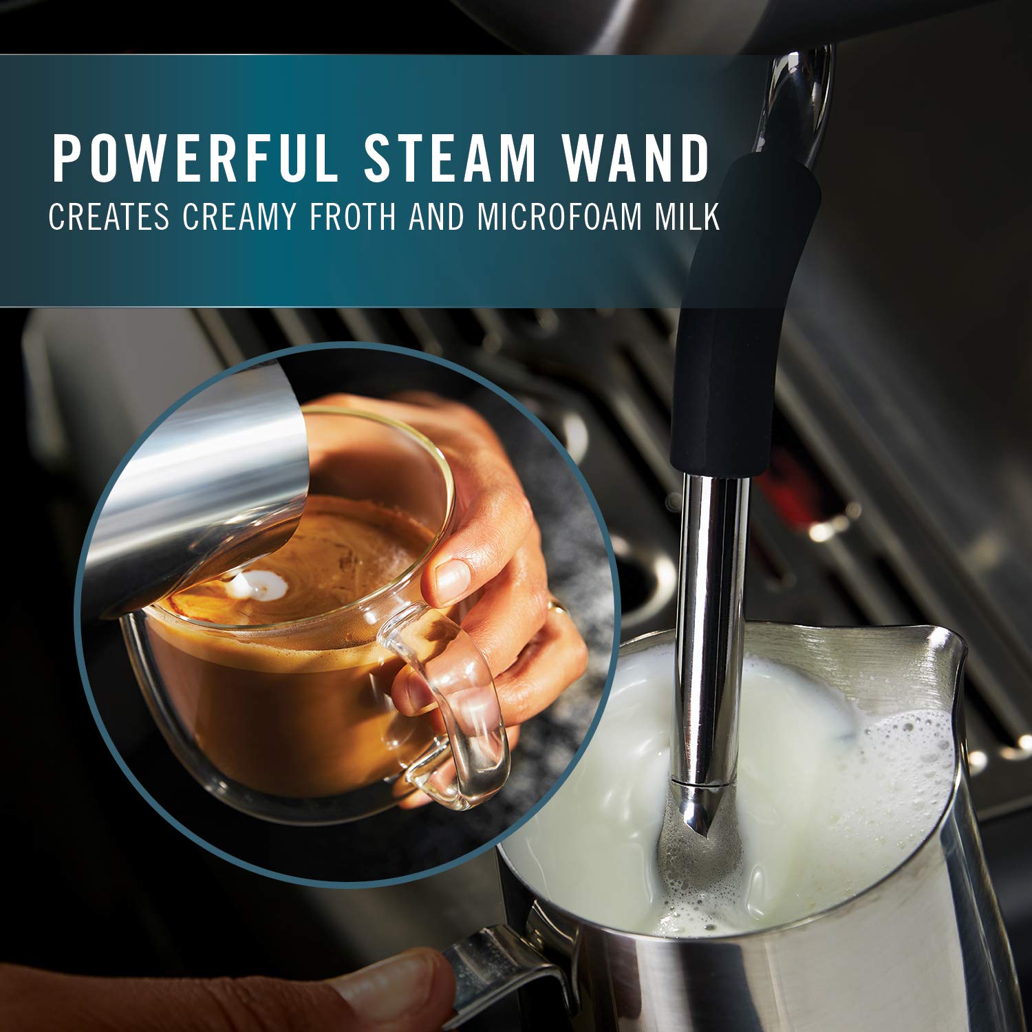 Calphalon BVCLECMP1 Temp iQ Espresso Machine with Steam Wand, Stainless - Image 4