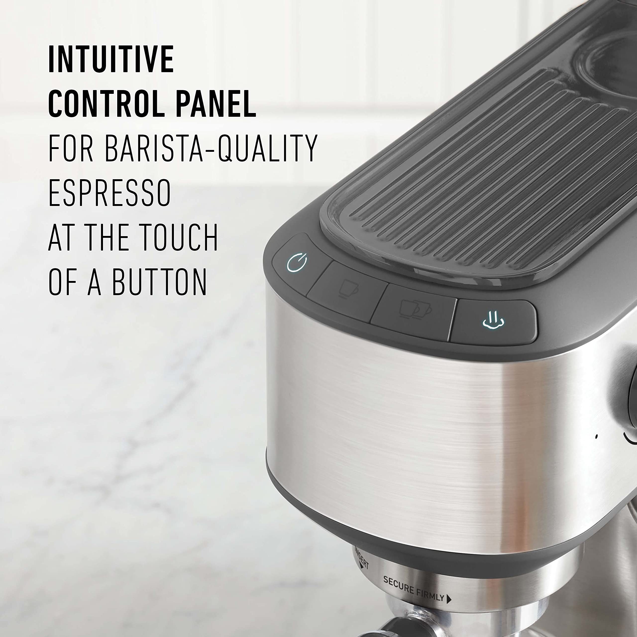 Calphalon Compact Espresso Machine, Home Espresso Machine with Milk Frother, Stainless Steel - Image 3
