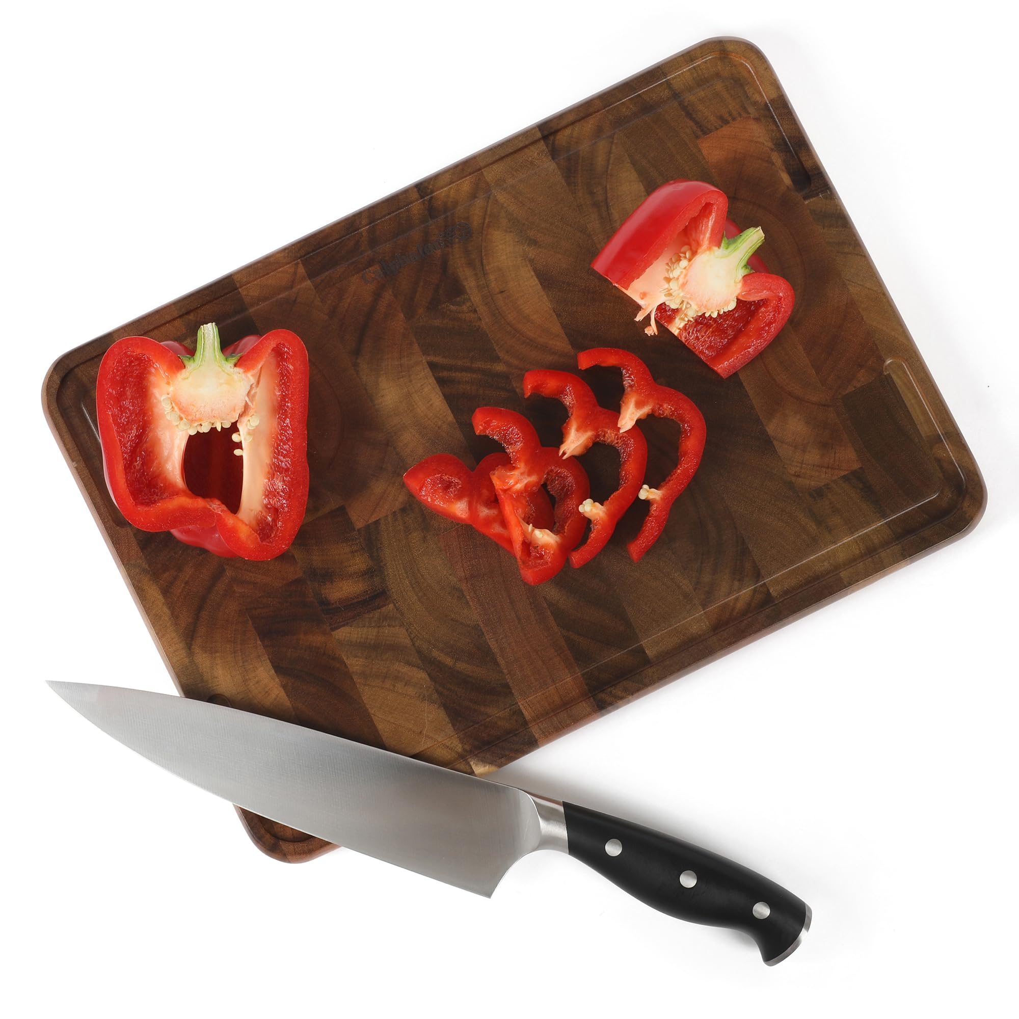 Calphalon Edge Guard 13.6 x 9.5 End Grain Acacia Wood Cutting Board - Image 10