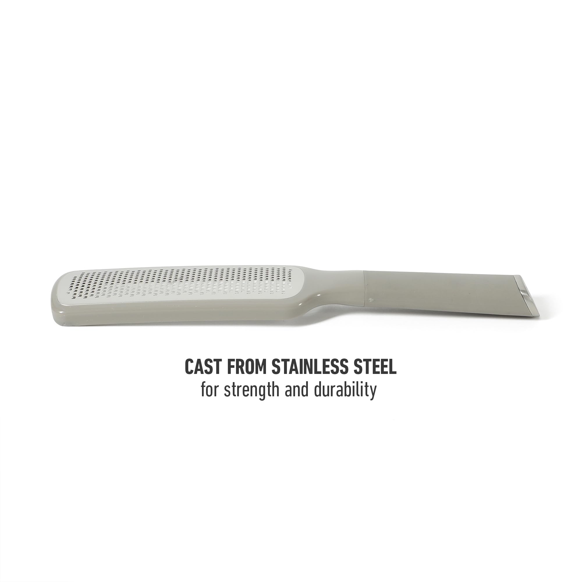 Calphalon Edge Stainless Steel Handheld Cheese Grater W/Cover & Rubber Handle - Taupe - Image 4