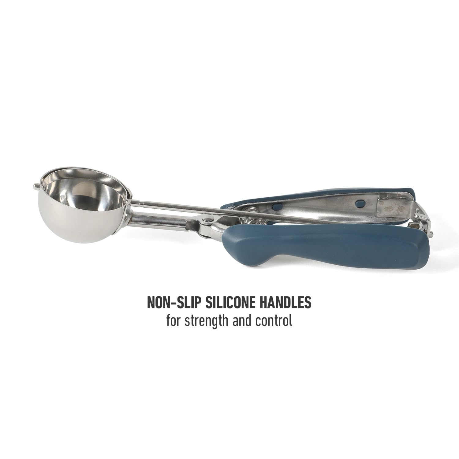 Calphalon Edge Stainless Steel Ice Cream & Cookie Scoop W/Trigger & Thermoplastic Rubber Handle - Navy Blue - Image 5