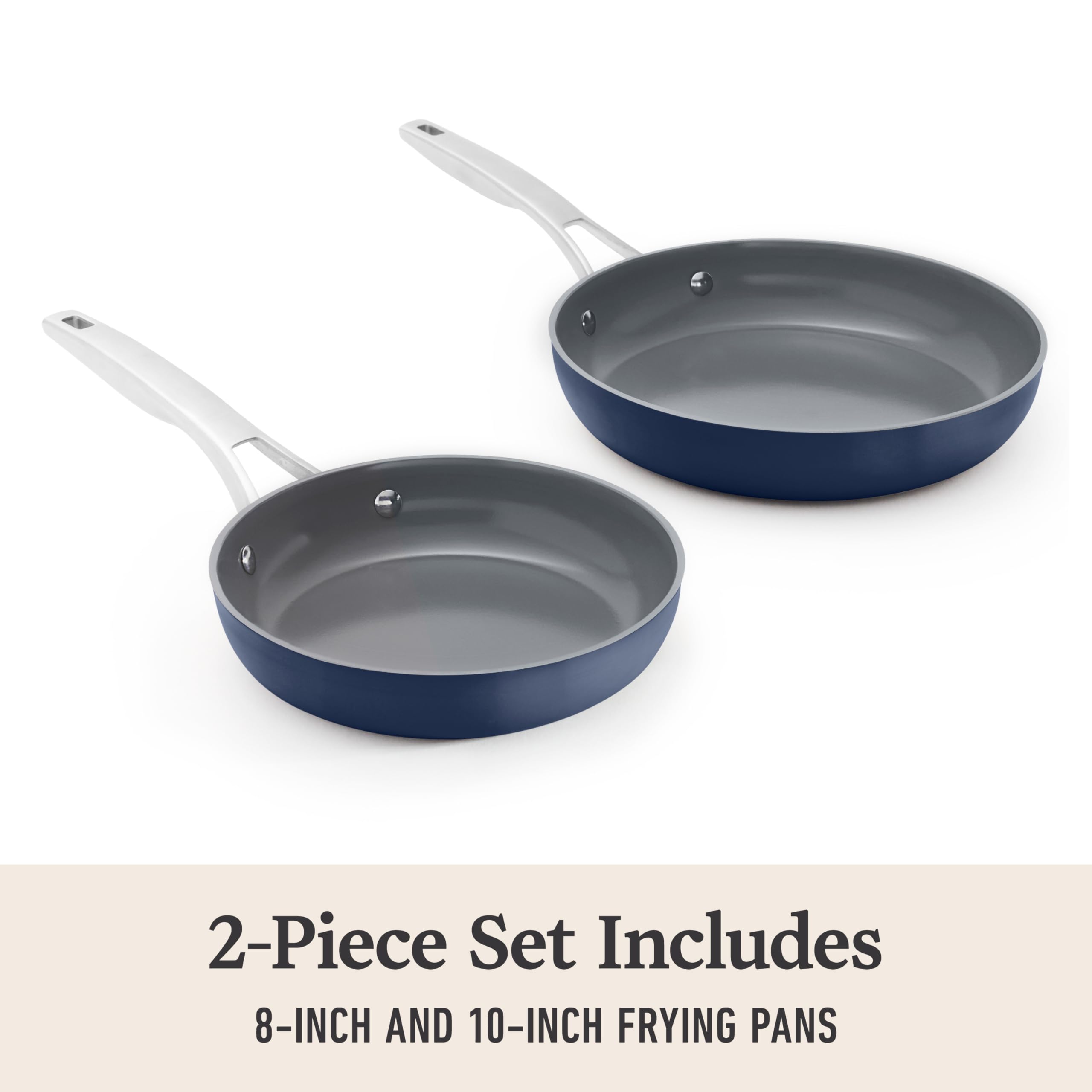 Calphalon® Premier Ceramic Nonstick 8" and 10" Frying Pan Set, Midnight Blue - Image 6
