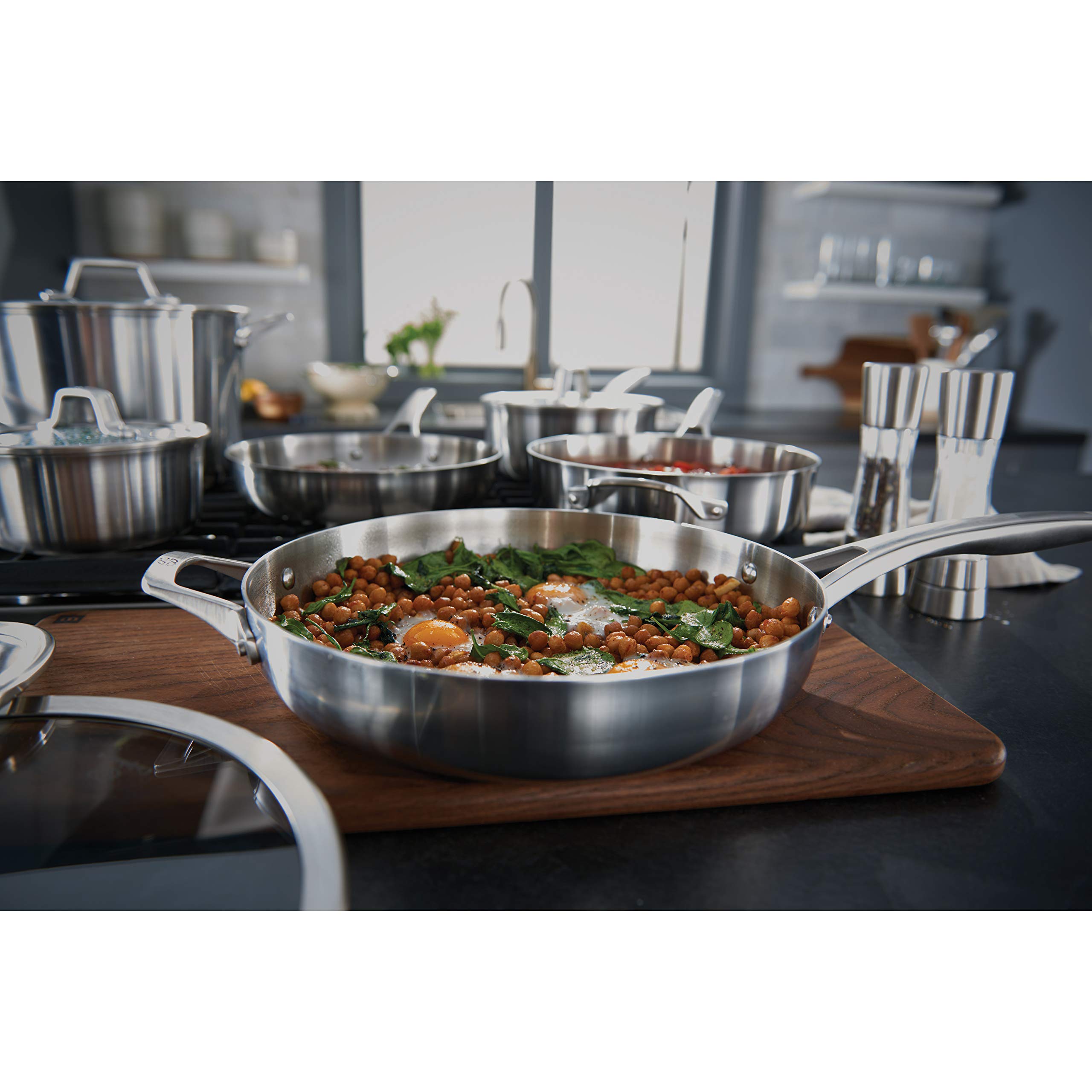 Calphalon Stainless Steel Kitchen Cookware, 11-Piece Pots and Pans Set with Stay-Cool Handles, Dishwasher & Oven Safe, Silver - Image 9